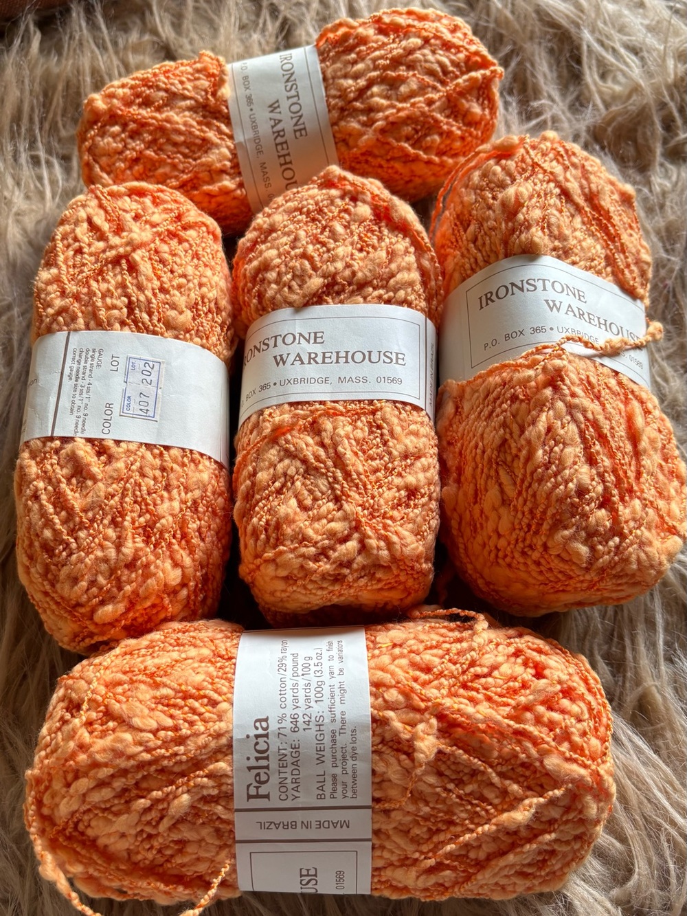 Vintage Ironstone Felicia Cotton Blend Very Hard to Find 5 Skeins NWT